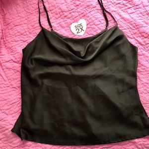 Forever 21 2X satin cowel neck tank